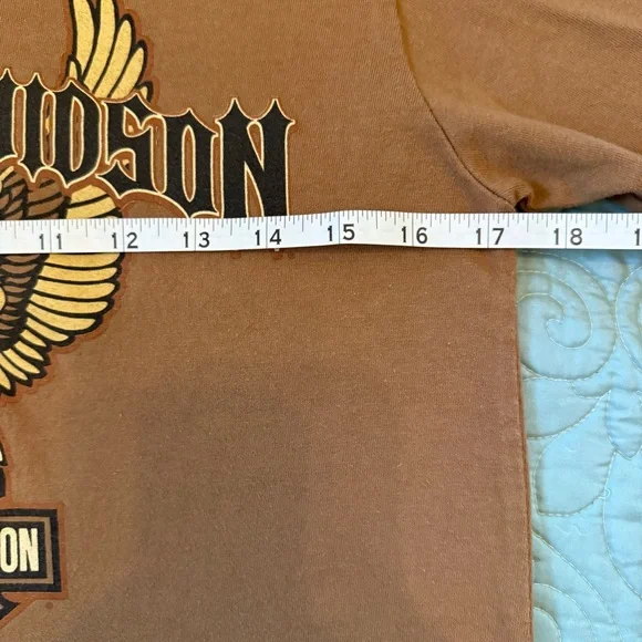 Harley-Davidson Tan Long Sleeve Women’s Graphic Tee Size S Wisconsin - Picture 7 of 10